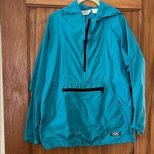 Vintage LL Bean Classic Anorak, Teal, Size Medium